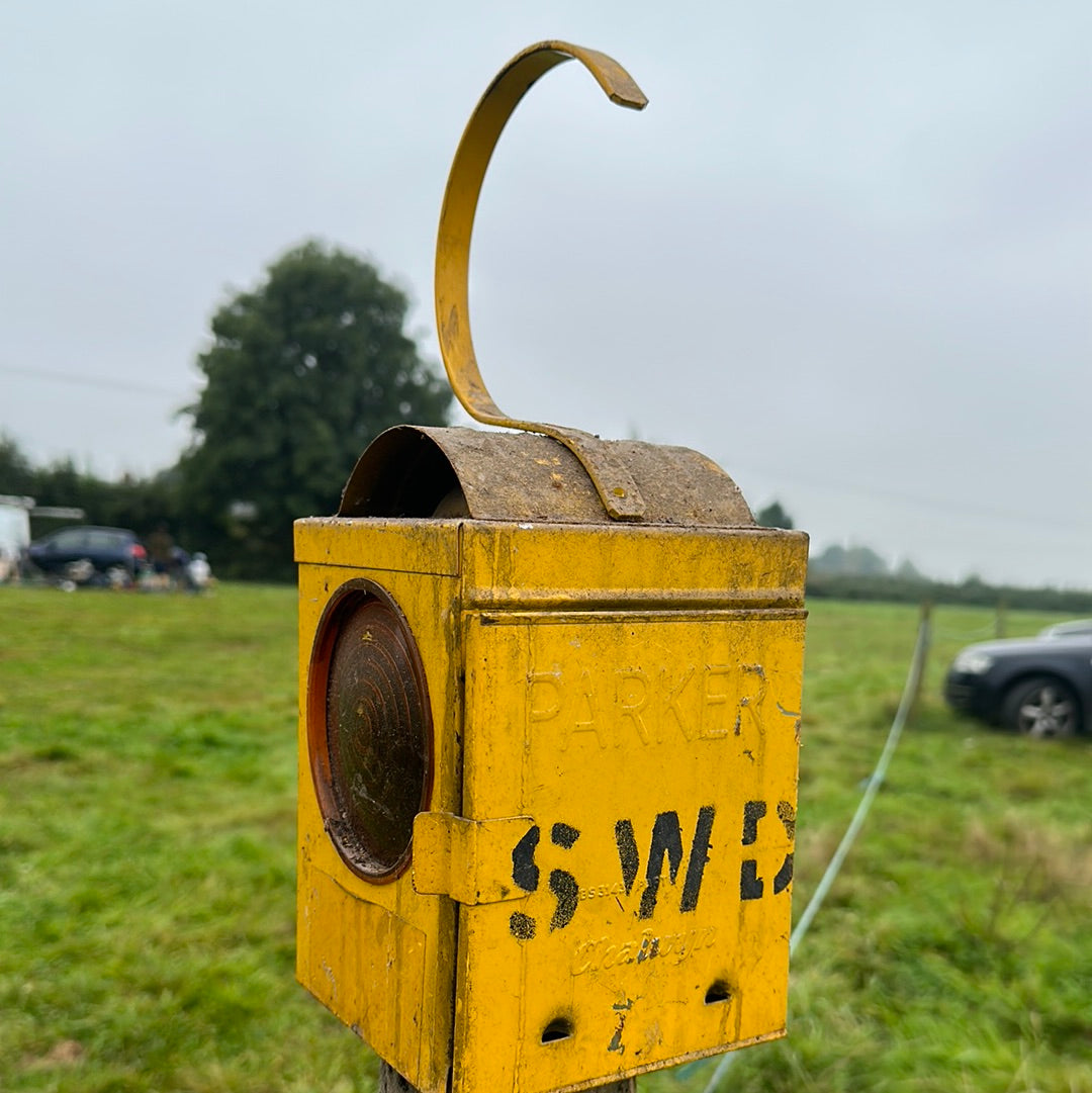 Vintage Metal Yellow Road Lamp