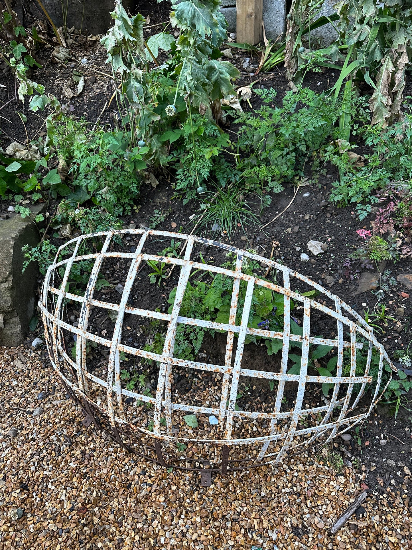 Shabby Chic Metal Hay Rack Planters